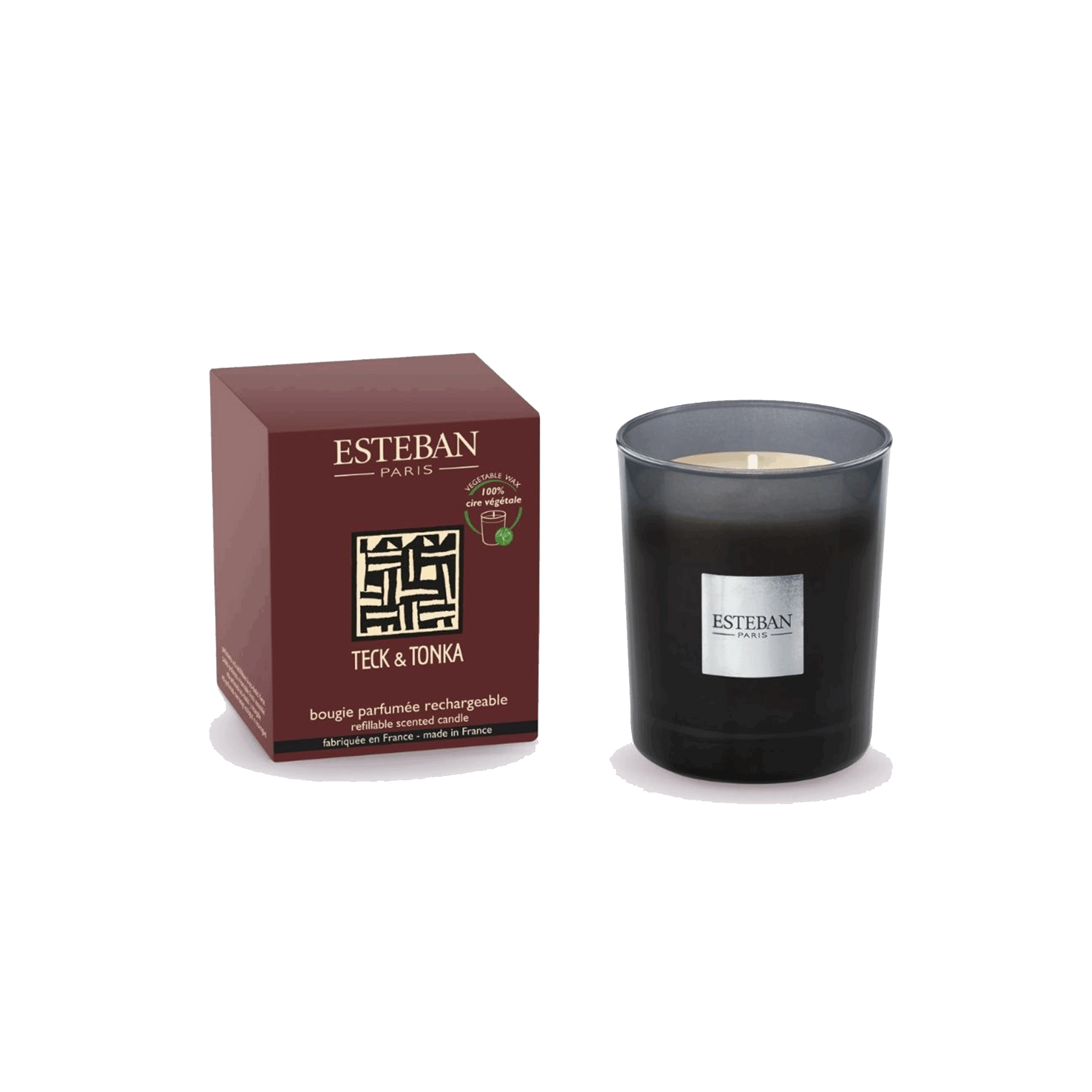 Bougie Initiale Teck & Tonka